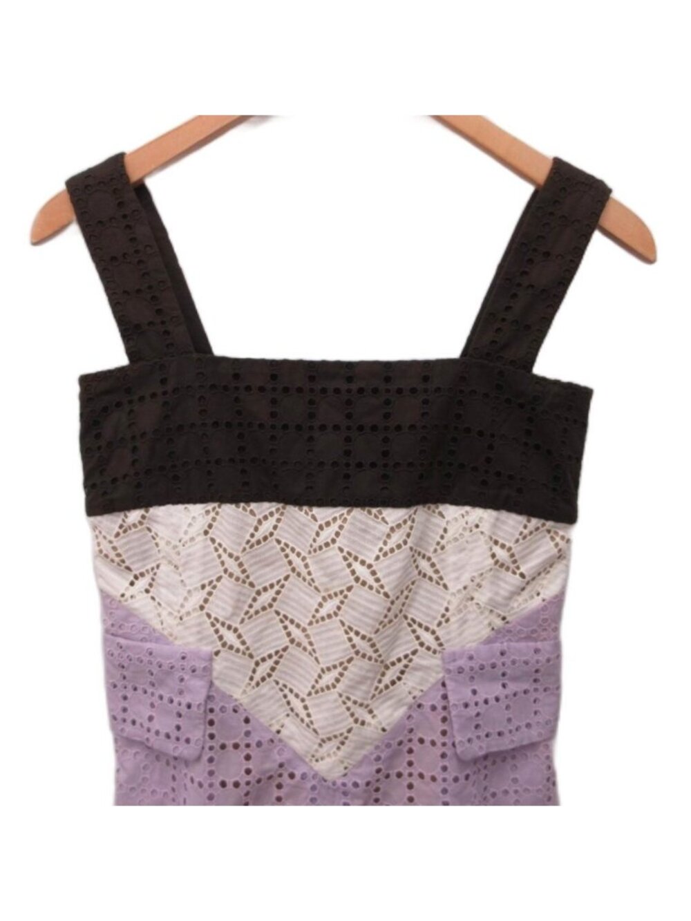 Louis Vuitton Dress Knee-Length Sleeveless Lace Purple XS 34 - Picture 3 of 6